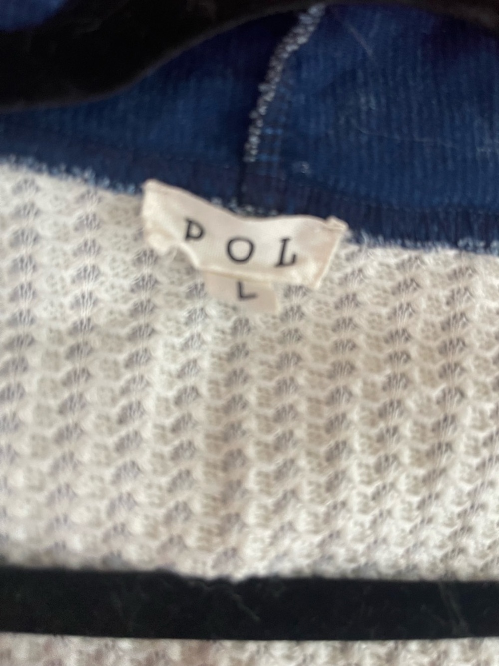 POL Blue Patchwork Hooded Cardigan with Embroidered Swirls - Picture 2 of 11